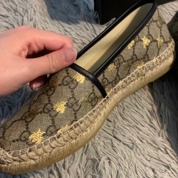 gucci logo espadrille flat